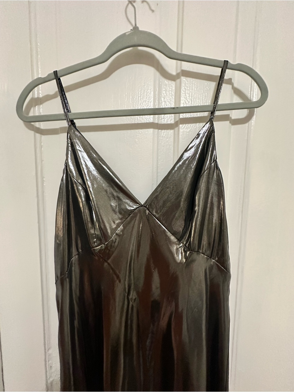 Anthropologie Metallic Slip Midi Dress - Picture 5 of 7